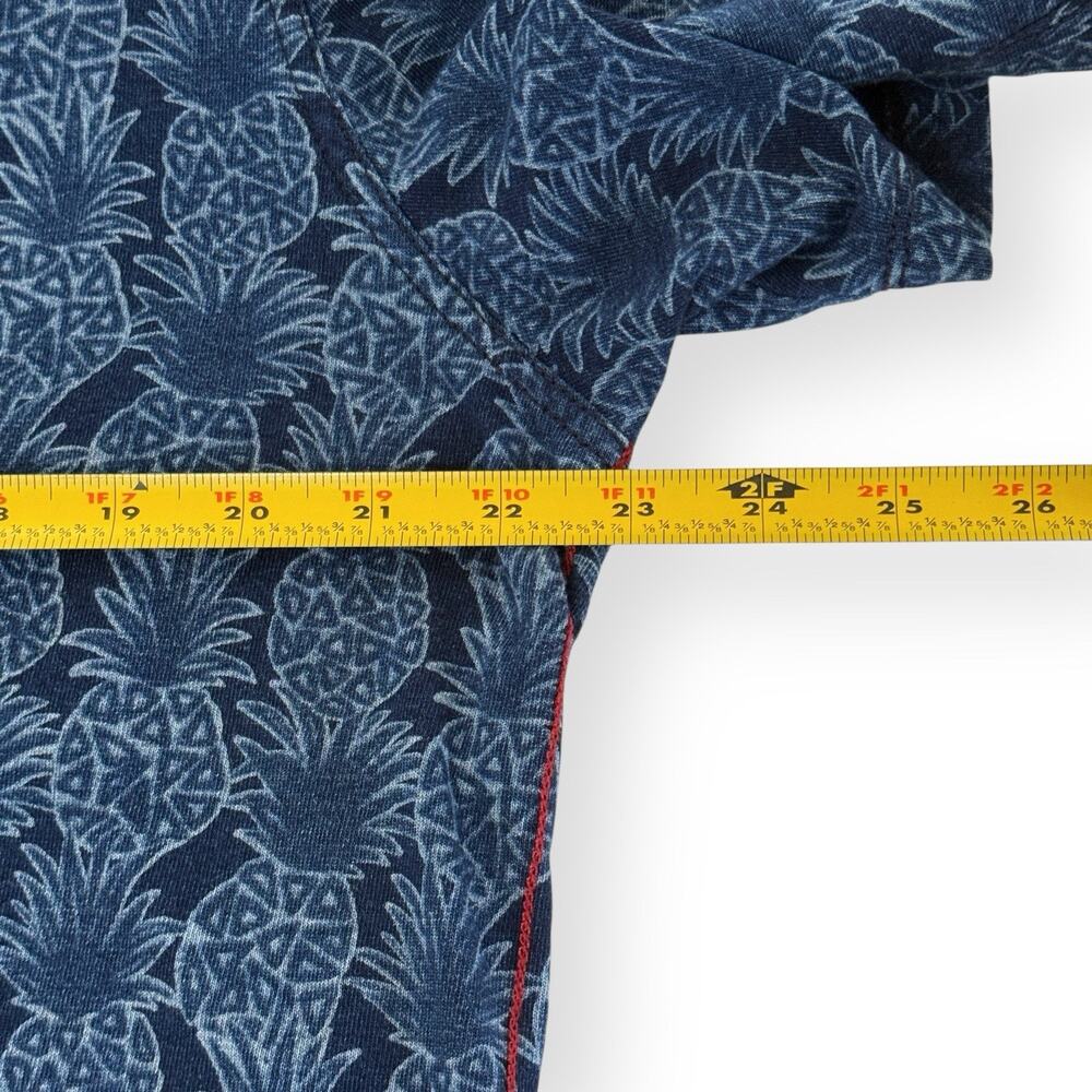 Tommy Bahama Polo Shirt Mens Large Blue Pineapple Print Brushed Cotton Stretch - Picture 6 of 7